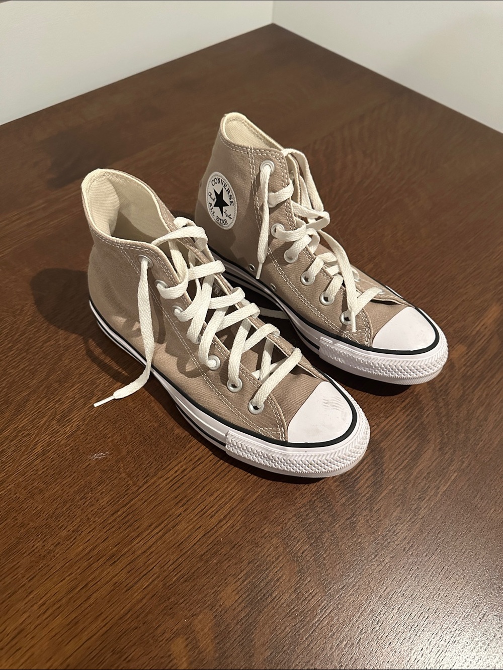 Converse Chuck Taylor All Star High Tops in Taupe and White